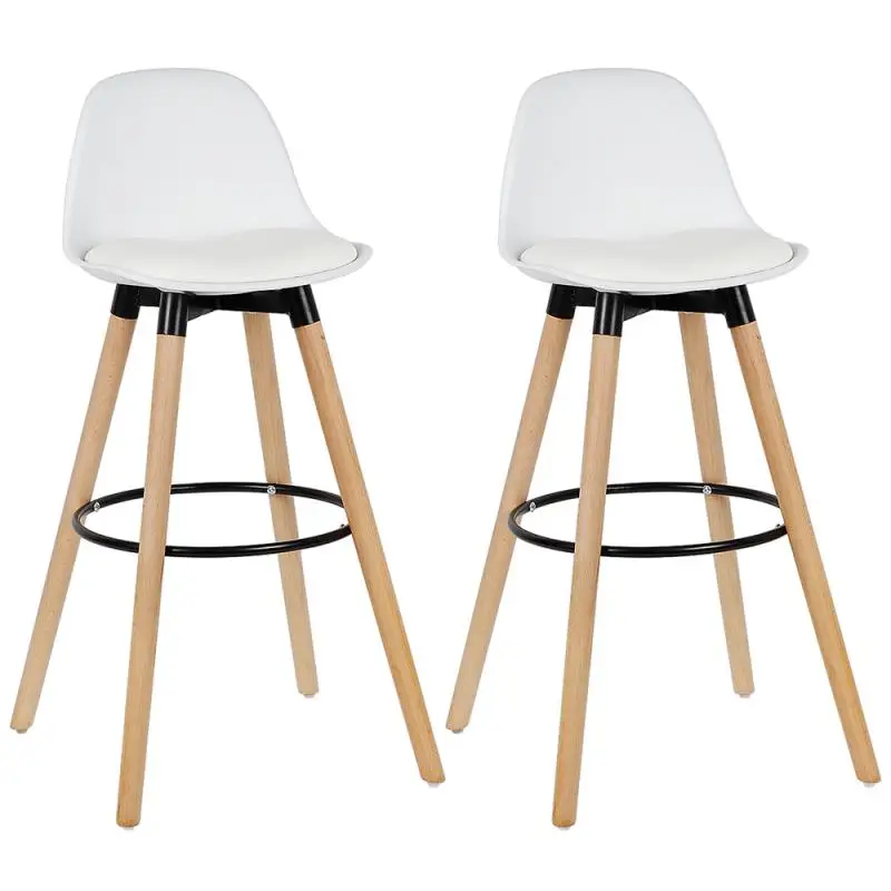 

2Pcs/setT Bar Stools Bar Chair Beech Wood Legs PP Surface Lounge Coffee Chairs Home Office Kitchen Dining High Chair HWC