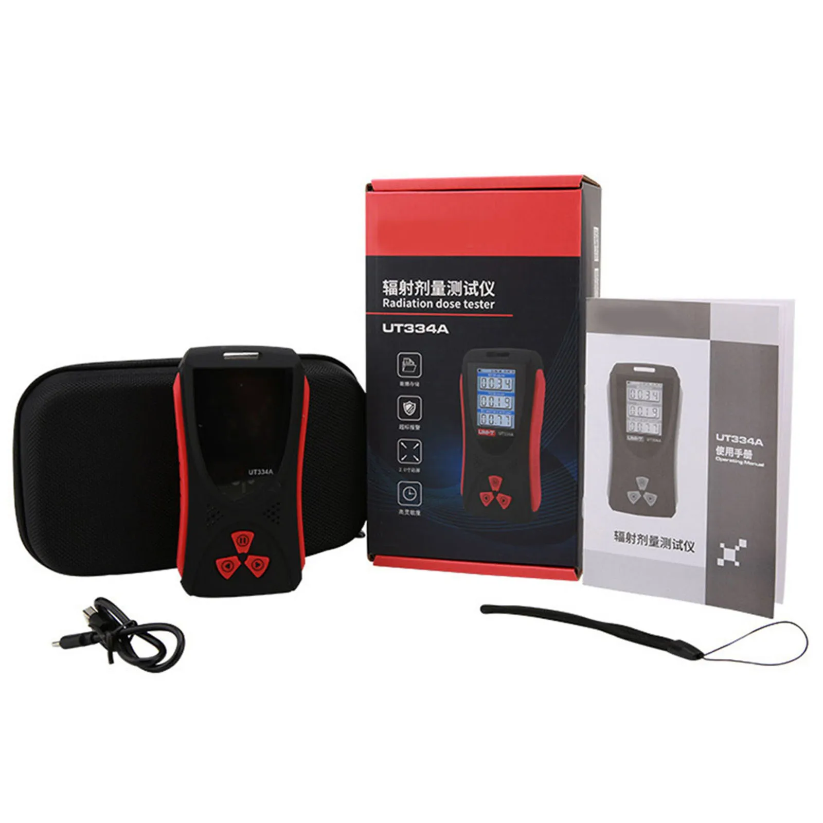

UT334A Nuclear Radiation Detector for Personal Dose Measurement TFT2 0 Color Display Multilingual Rechargeable