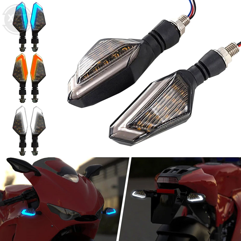 

2PCS Motorcycle LED Turn Signal Lights For Cruiser Honda Kawasaki BMW Yamaha Motorcycle Blinker Front Rear Signal Lamp