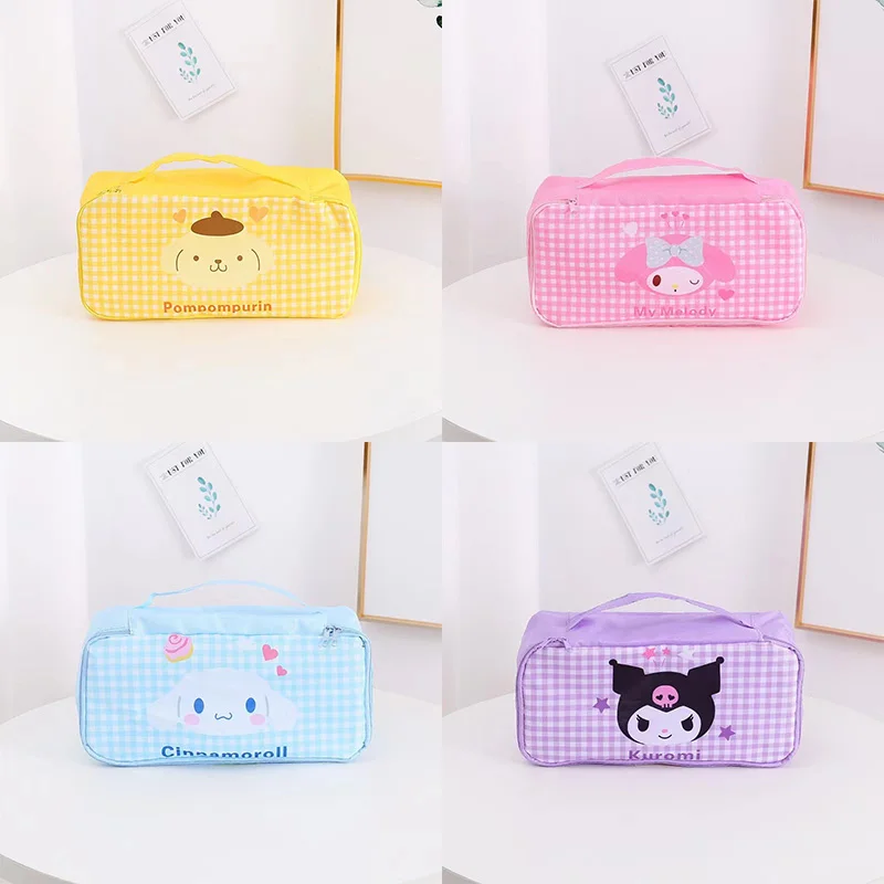 

Sanrioes Cinnamoroll My Melody Kuromi Kt с кошкой для пишущих принадлежностей сумка для хранения водонепроницаемая грязеотталкивающая симпатичная Аниме Сум...