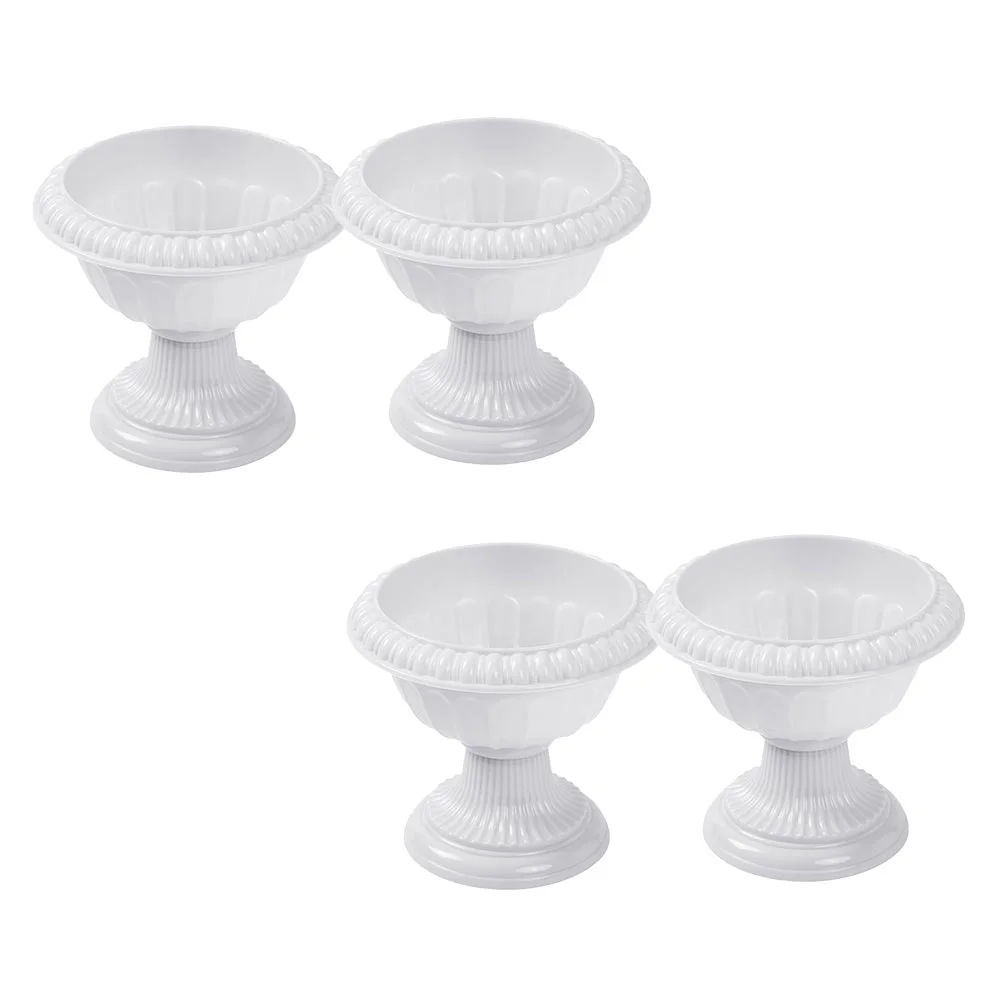 

Planter Flower Pot Roman Urn Column Wedding Vase Pillar Stand Planters Greek Statues Vintage White Outdoor Flowerpot Pillars