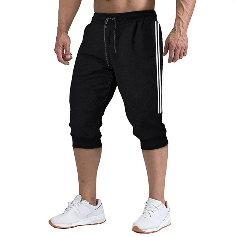 

Summer New Brand Men Joer Casual Slim arem Sorts Soft 3/4 Trousers Men Sweatpants Summer Comfy Mens Bodybuildin Sorts