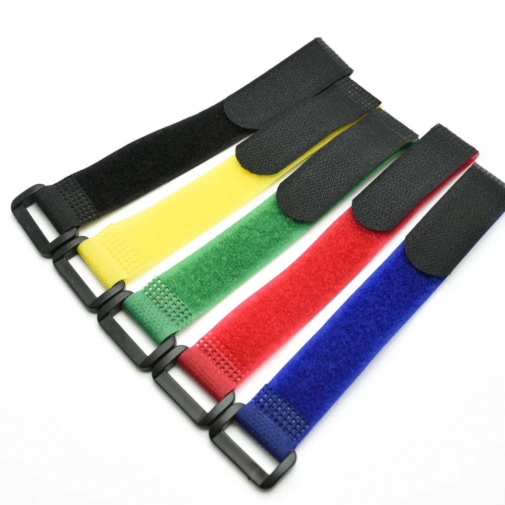 

5pcs/pack Magic Tape Sticks cable ties model straps wire with battery stick buckle belt bundle tie hook&loop Fastener Tape