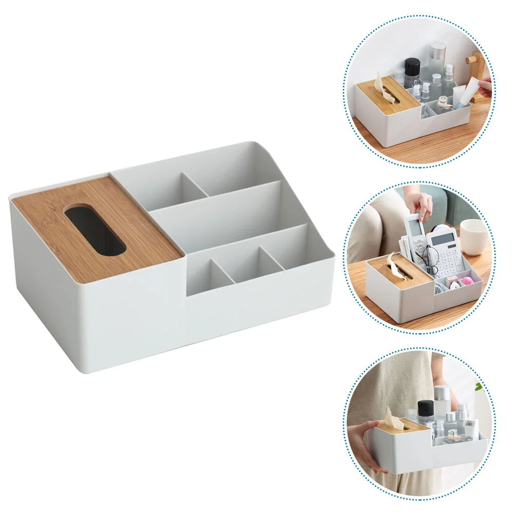 

Plastic Dresser Storage Box Napkin Holder Tissue Container Paper Case Containers Desktop Organizer Bamboo Man