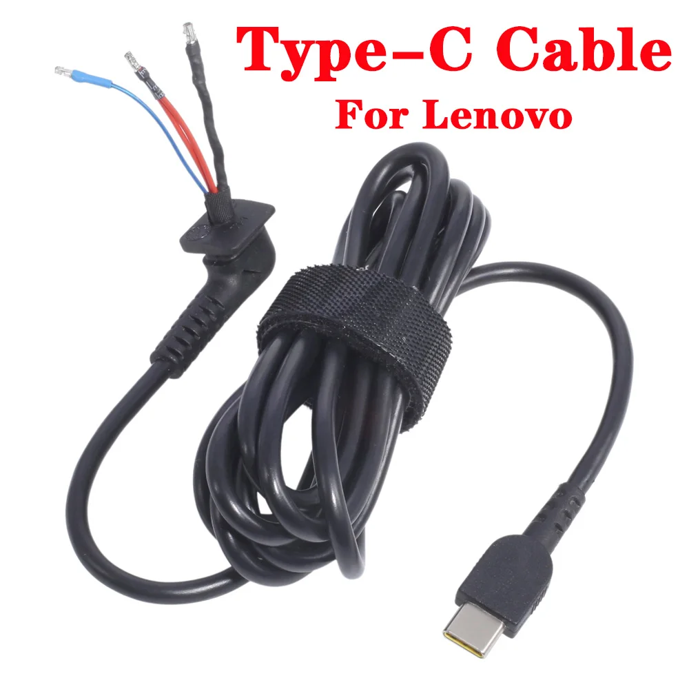 Купи 1PC 45W Type-C DC Power Adapter Cable USB-C Jack Connector DIY USB Type C Fast Charging Cable Cord for Lenovo ThinkPad Laptop за 277 рублей в магазине AliExpress