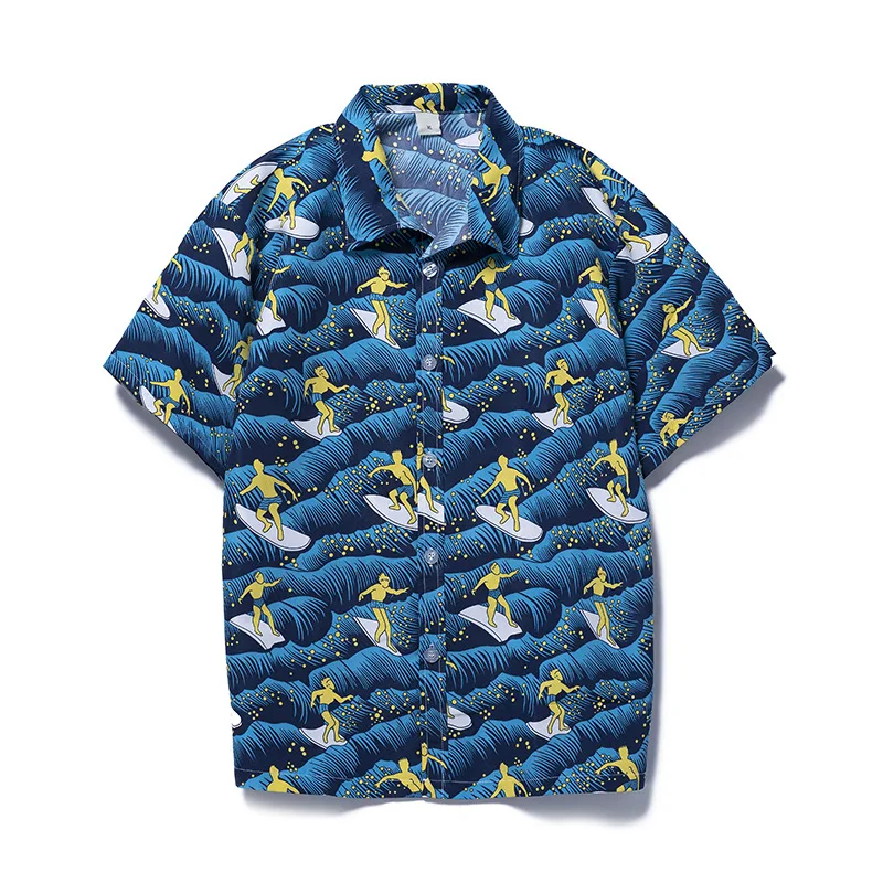 

2022 Summer Man New Hawaiian Beach Wind Style Floral Short-sleeved Surf Shirt 3D Fashion Print Trend Shirts for Men Beach Shirt