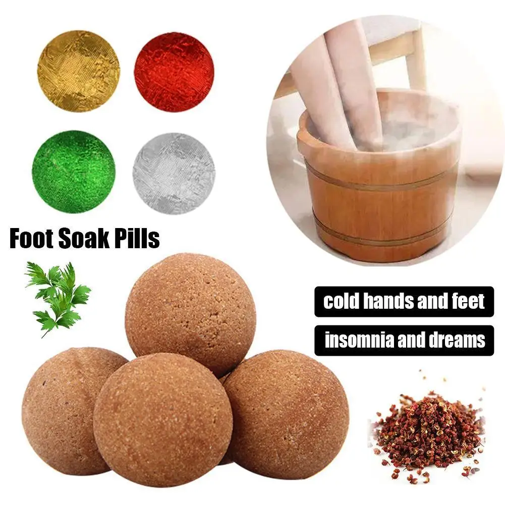 

1pcs Chinese Medicine Foot Bath Pills Wormwood Ginger Saffron Pepper Detoxification Relaxation Sleep Aid Hydrotherapy Powder