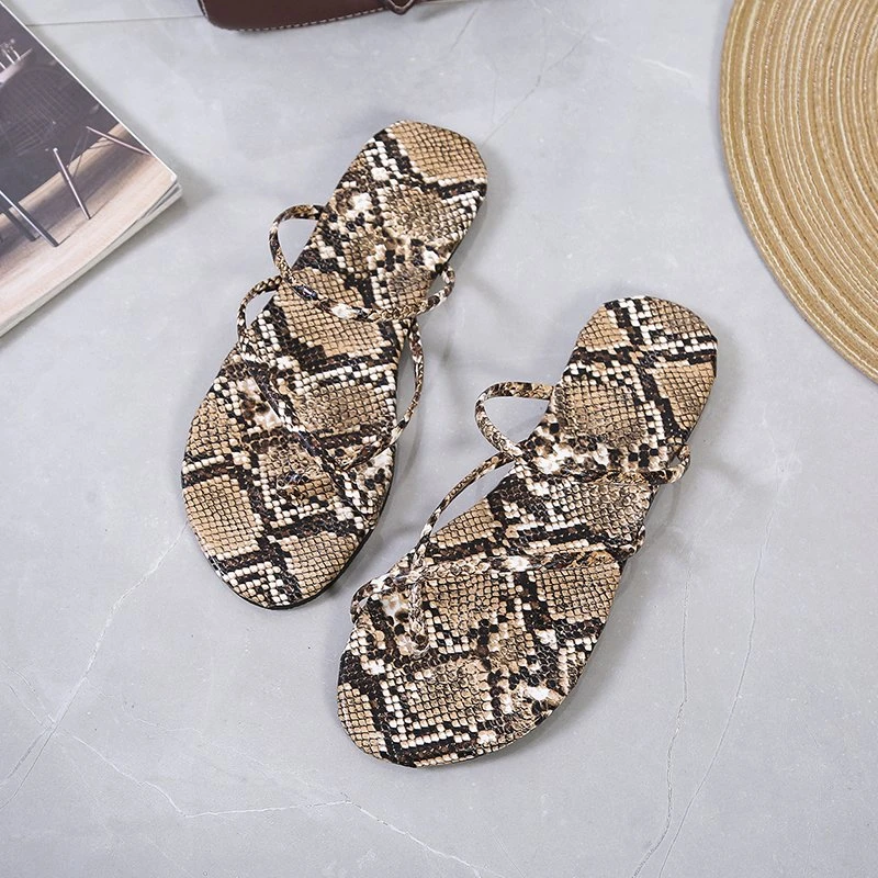 35-43 Yards Plus Size Women's Shoes 2022 Summer Snake-shaped Winding Seaside Beach Women's Sandals Thong Flat Women's Slippers