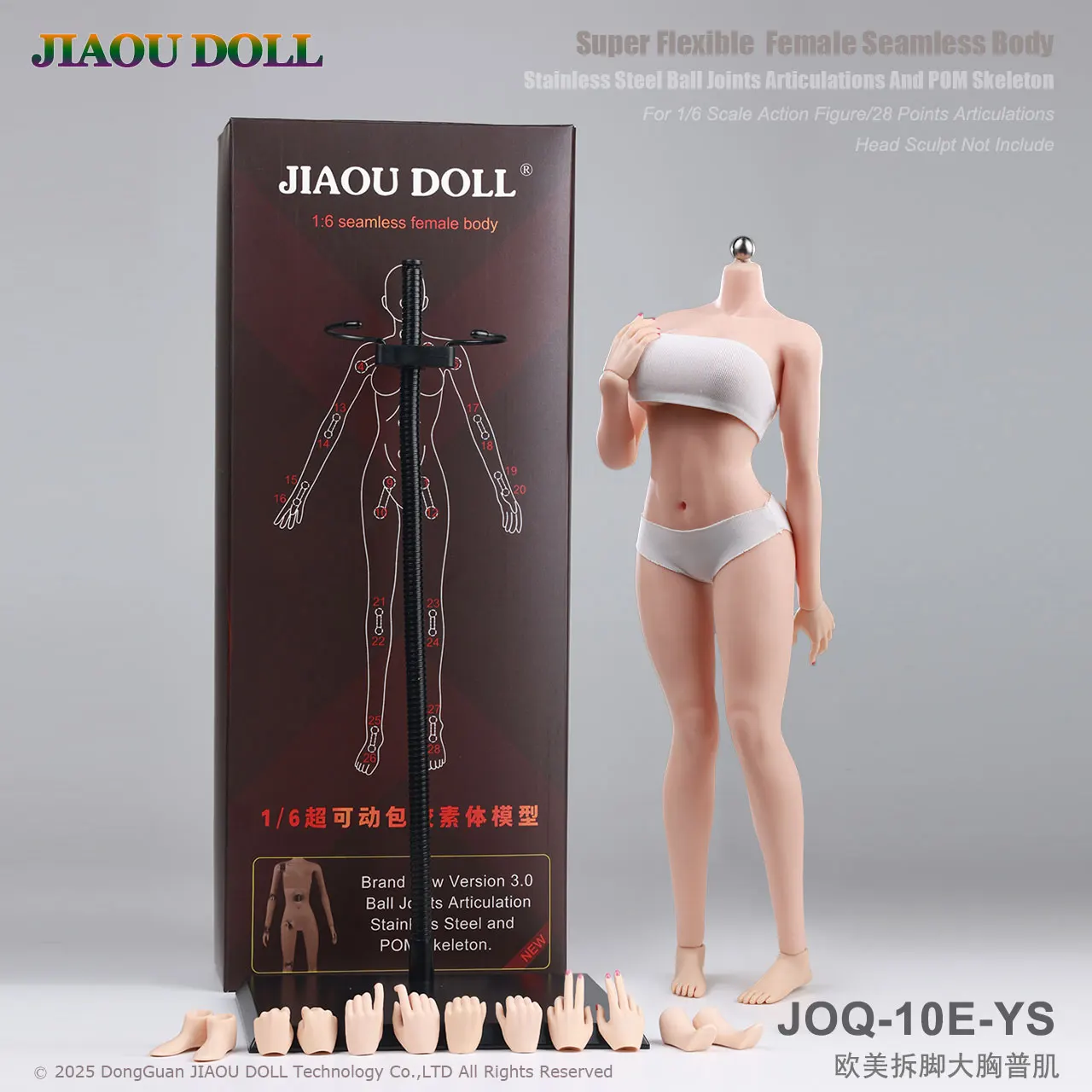 Фото JOQ-10E 1/6 супер гибкая европейская женская бесшовная фигурка с большим бюстом 12 дюймов со съемной/несъемной моделью стопы №1