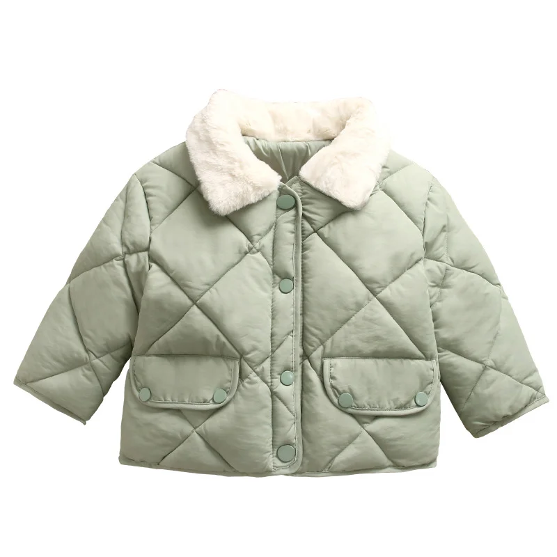 

Autumn Girls Warm Coats Winter Girls Jacket Keep Warm Loose Fit with Lapels Cotton Down Coat for Kids Boys Outdoor Outerwear