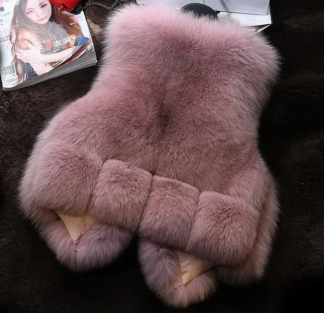 2020 Faux Fox Fur Vest Women's Winter Vest Ladies Short Fur Coat Sleeveless Vest Top Basic Luxury Top hiver women clothing