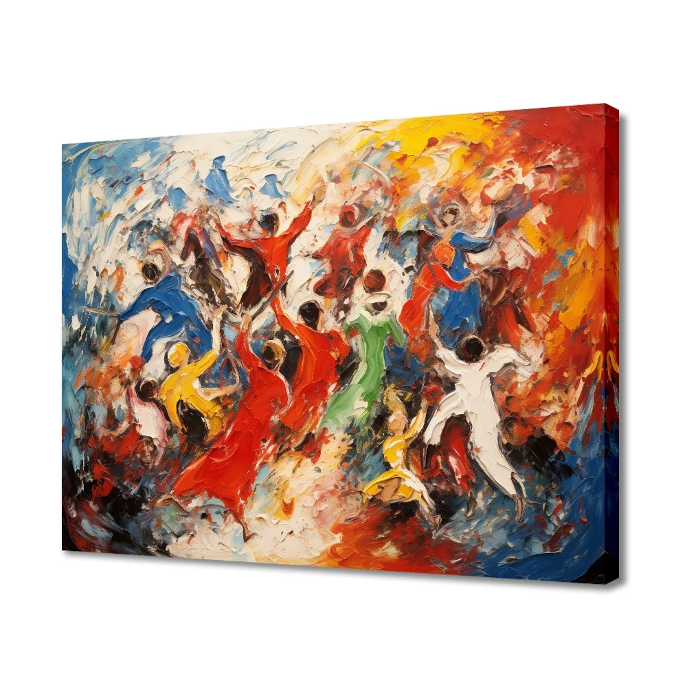 

Forbeauty Abstract Colored Graffiti Pilgrimage Decor Framed Gallery Canvas Painting Colorful Vase Antique For Home Decoration