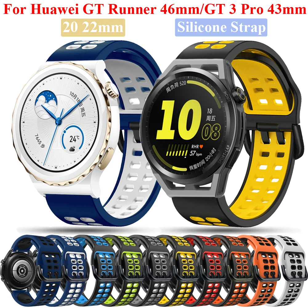 

Ремешок силиконовый для смарт-часов HUAWEI WATCH GT 2 Pro, браслет для GT2 Pro GT3 42 46 мм GT Runner, 20 22 мм