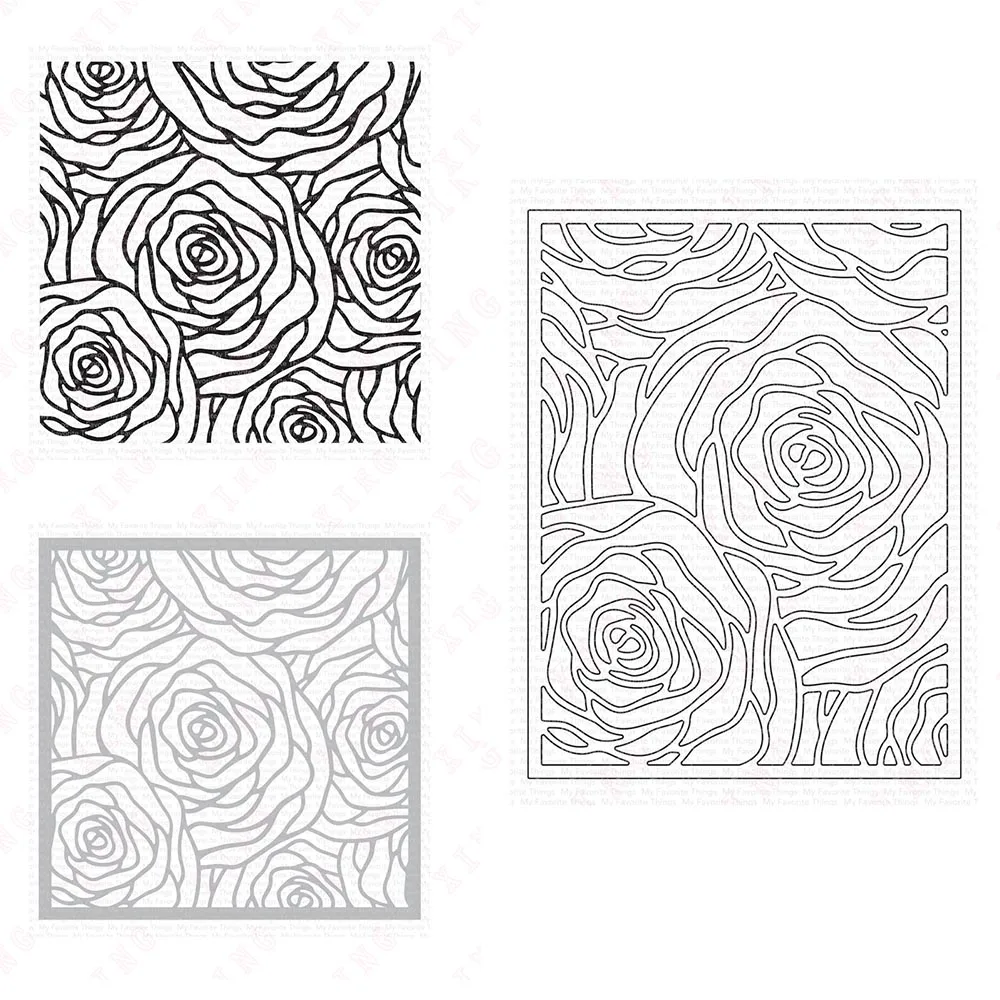 

Arrival Roses All Around Cover-up Metal Cutting Dies Stamps 2023 Scrapbook Decoration Embossing Stencils Diy Handmade Craft Mold