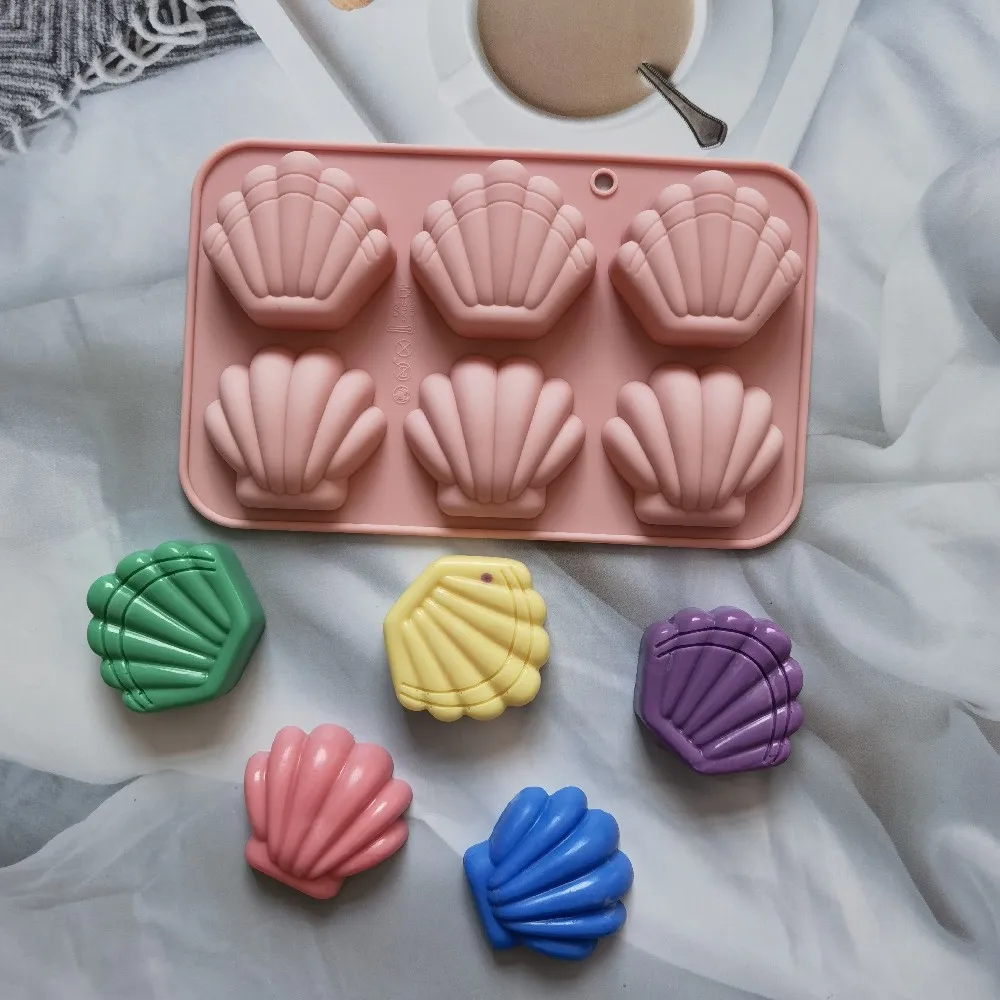 Silicone Madeleine Shell Molds 6 Cavity Cookies Bakeware Gadgets Mini Cake Mould Pan Chocolate 3D DIY Handmade Baking tools