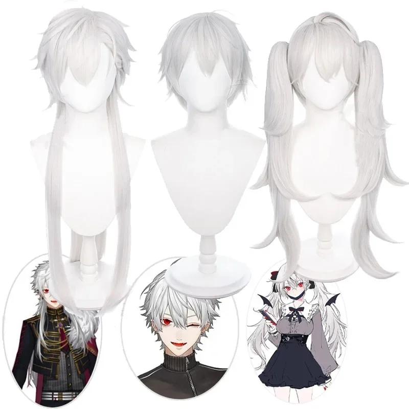 Nijisanji геймер vtuber Kuzuha парик для косплея унисекс серебристо-серый короткие волосы