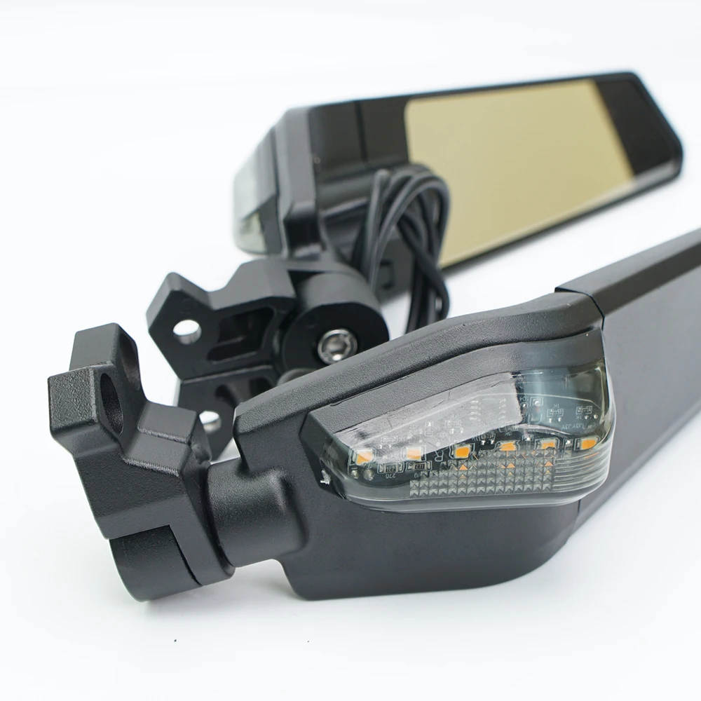 Мотоциклетные зеркала заднего вида со светодиодной подсветкой вращающиеся