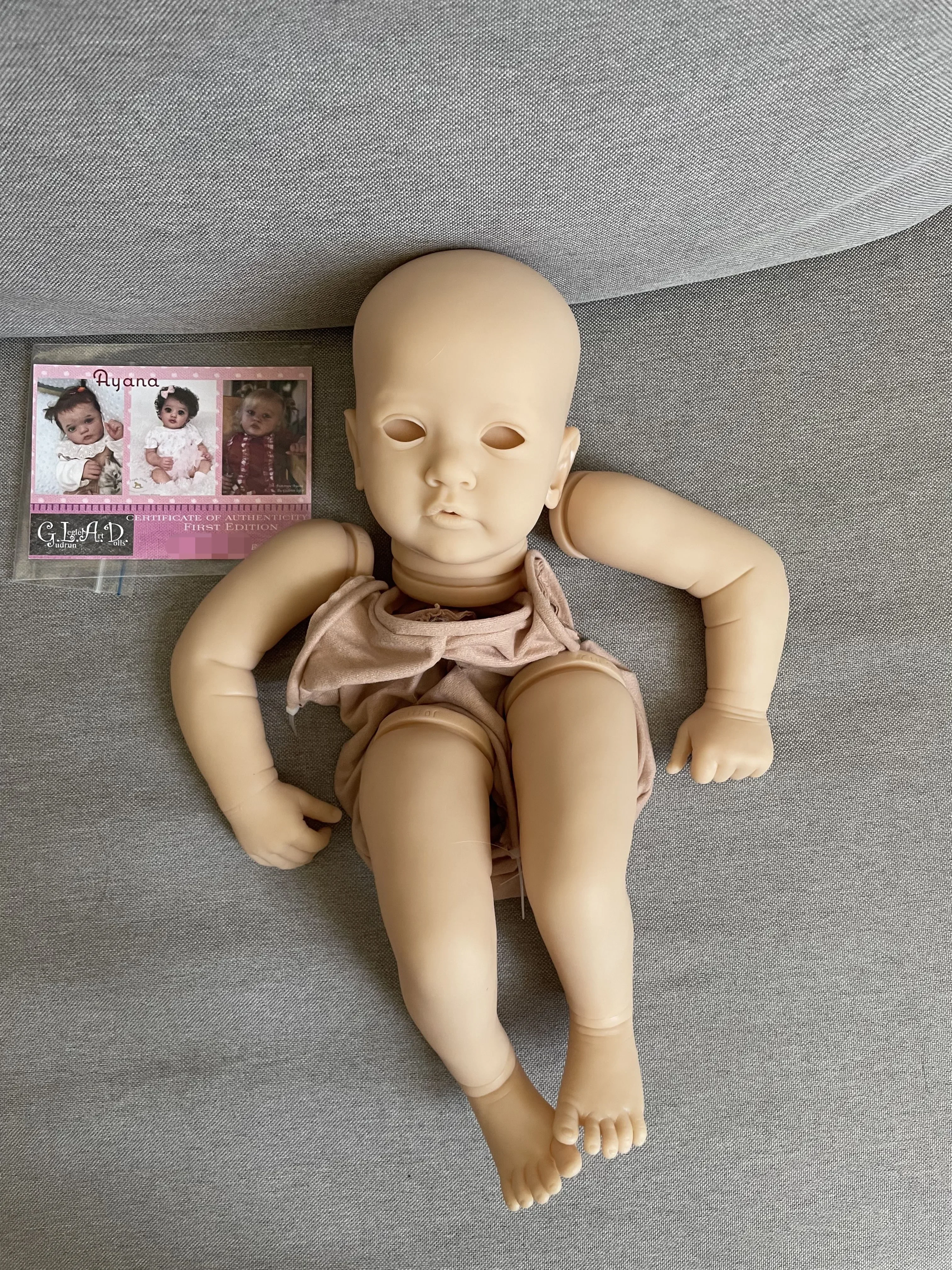 24-дюймовые неокрашенные комплекты Reborn Baby Ayana от Gudrun Legler Soft Touch