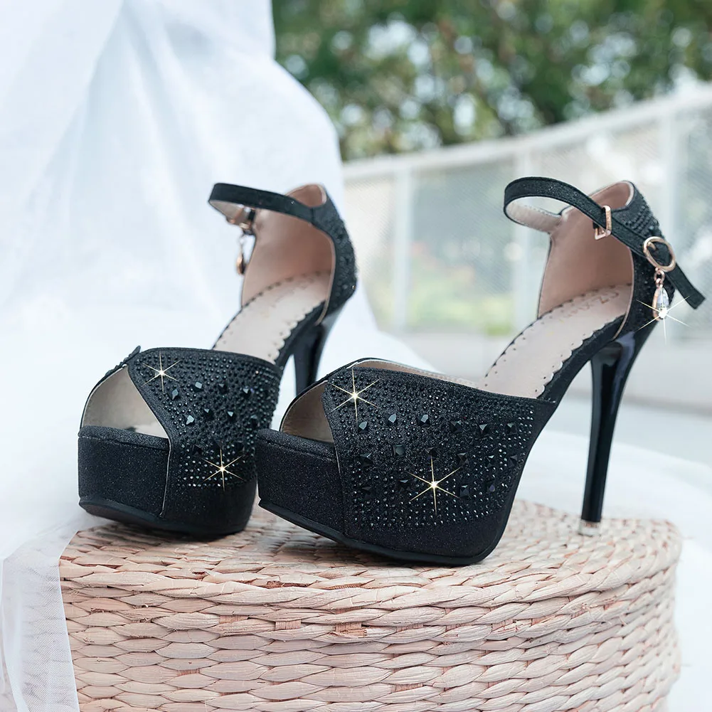 Женские босоножки на массивном каблуке KarinLuna свадебные туфли высокой платформе с