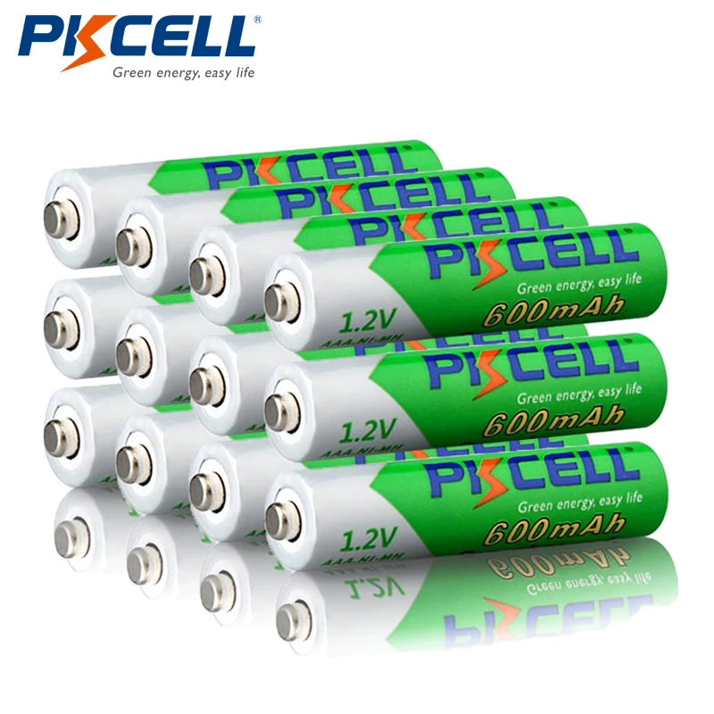 

12pcs/lot PKCELL NIMH Rechargeable AAA Pre-charged 1.2V 600mAh Ni-MH Low Self-discharged Batteries 1200Cycles