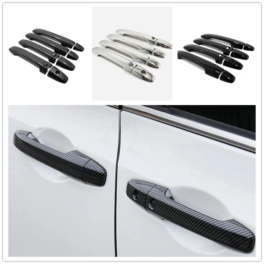 

For Honda Odyssey 2015-2022 Carbon Chrome Look Car Door Knob Protector Door Handle Frame Cover Car Garnish Trim Accessories