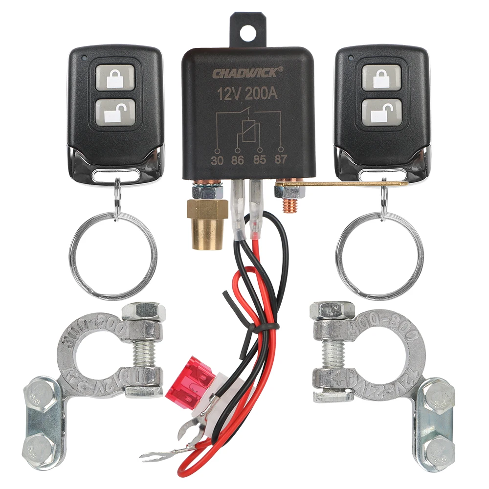 

Car Battery Disconnect Switch System Wireless Remote High Current Start Relay 12V 200A Intelligent Circuit Cut Off