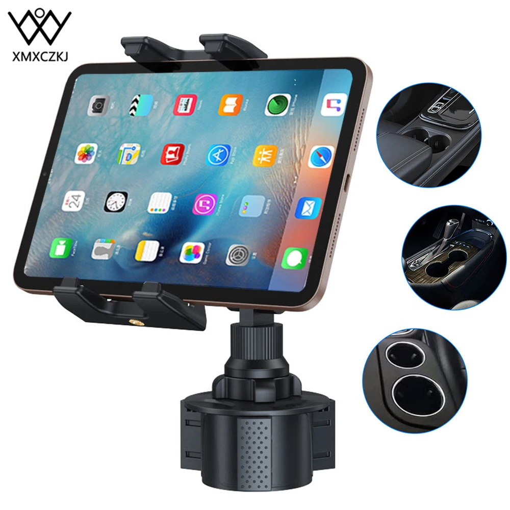 

Car Cup Mount Holder 2-in-1 Tablet and Smartphone Adjustable Cradle Cup Car Mount Tablet Holder for Apple iPad iPhone Samsung