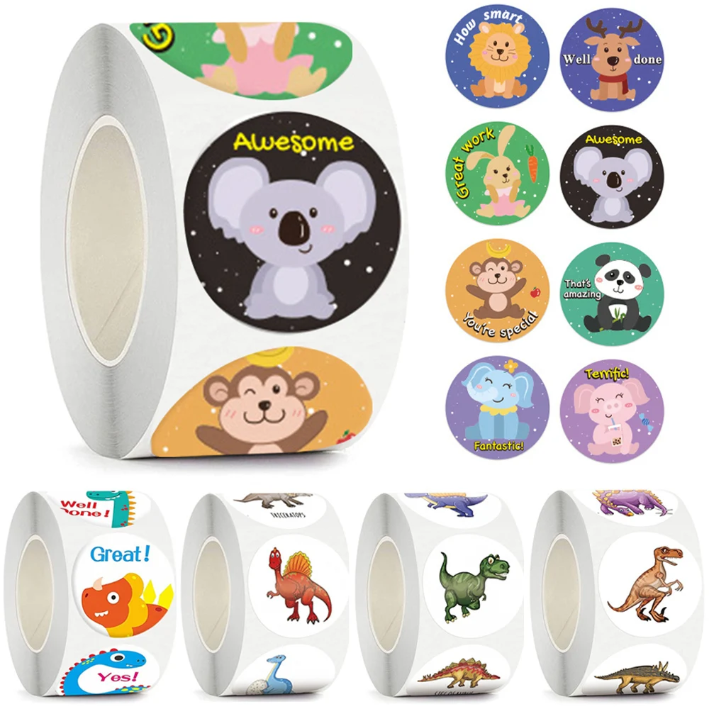 1 дюйм. Призовые наклейки для детей милые животные мотивационные классические