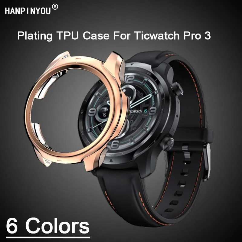 

Colorful Soft Silicone TPU Plating Watch Case For TicWatch Pro 3 Pro3 GPS Sport Smartwatch Protective Screen Protector Shell