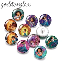 disney encanto magic family mirabel 10pcs round photo 18mm snap buttons for 18mm snap necklace diy jewelry