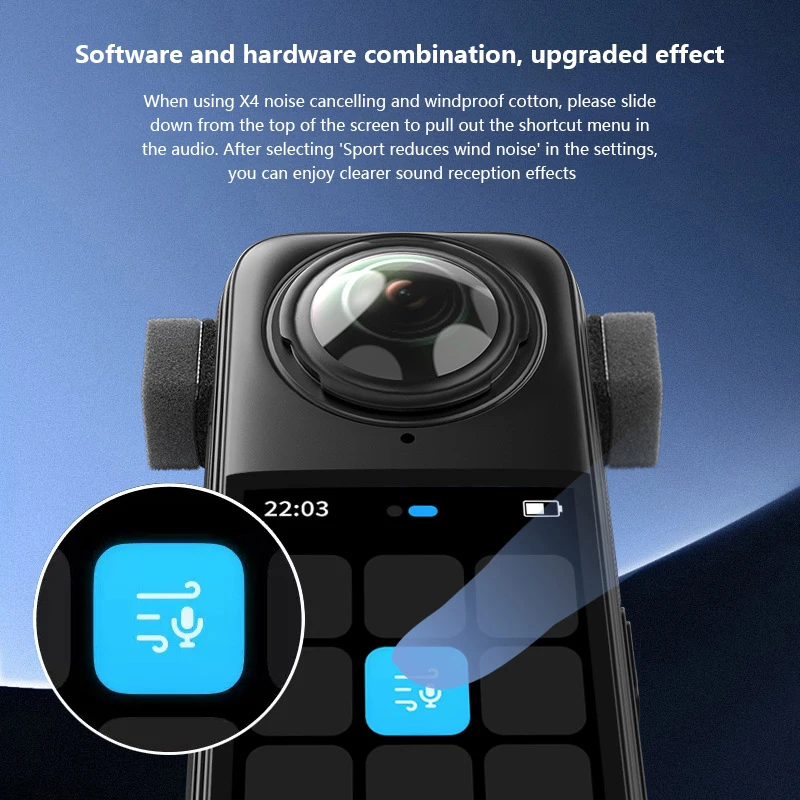 VRIG микрофон ветрозащитный на ветровом стекле замена лобового стекла для Insta360 X4/X3