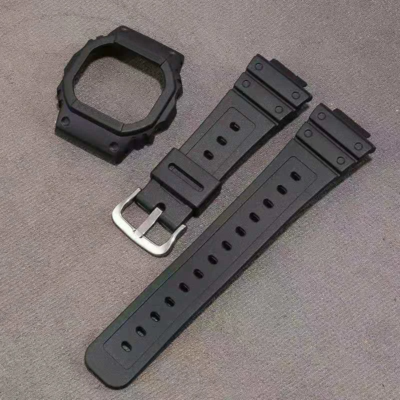 Silicone Watchband Replacement For DW5600 DW5610 Rubber Strap Sports Waterproof Watch Straps Transparent Watch Band Bezel New