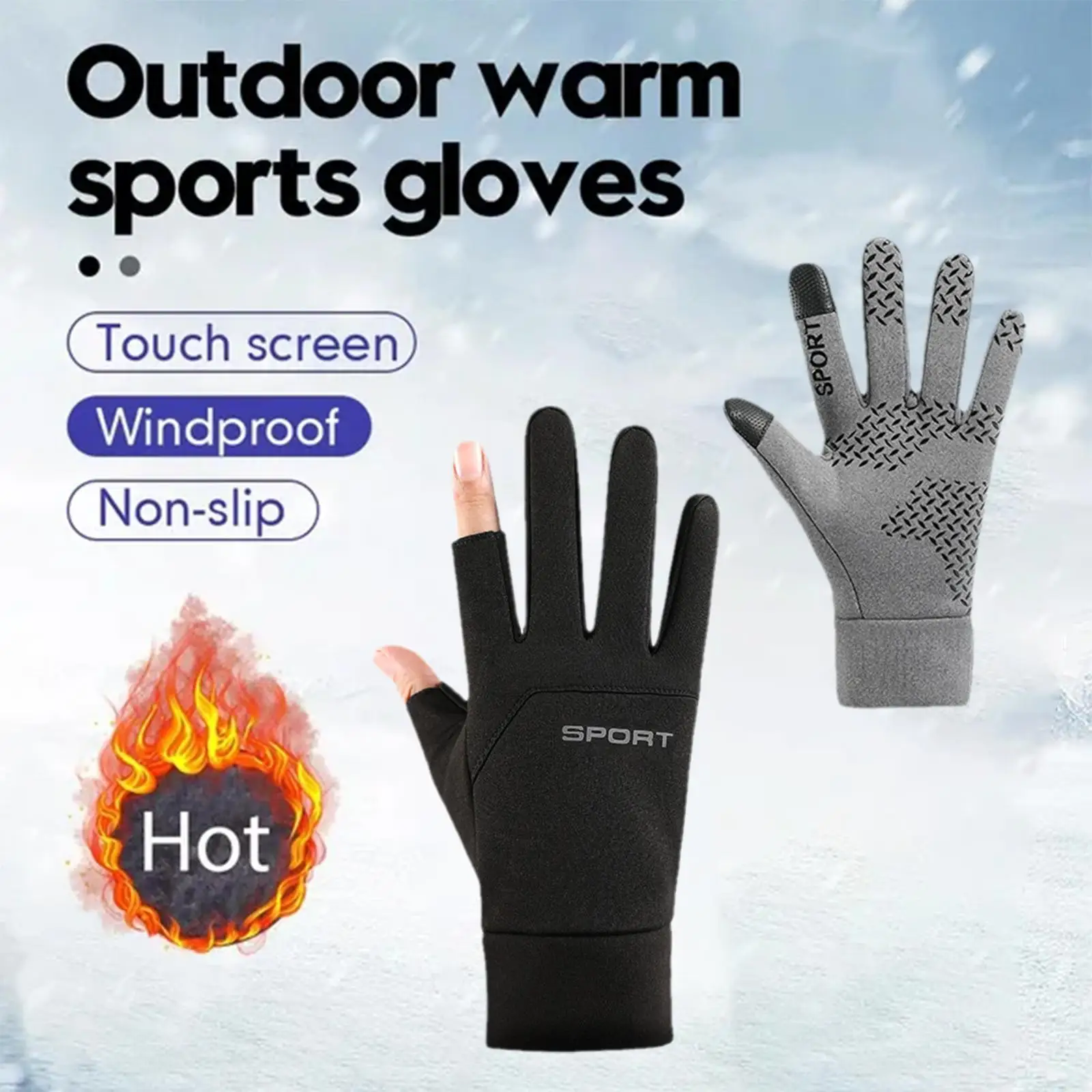 

Warm Windproof Gloves Screen Water Repellent Non-slip Wear-resistant Riding Sports Gloves Winter Aero Cycling Gloves