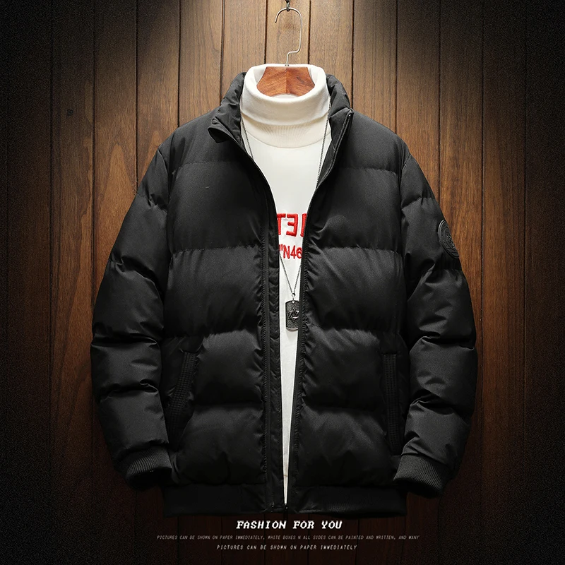 2022 Streetwear Cotton Padded Jacket Slim Fit Coat Men Bomber Jacket Casual Autumn Winter Jacket Thicken Men Fashion Clothing