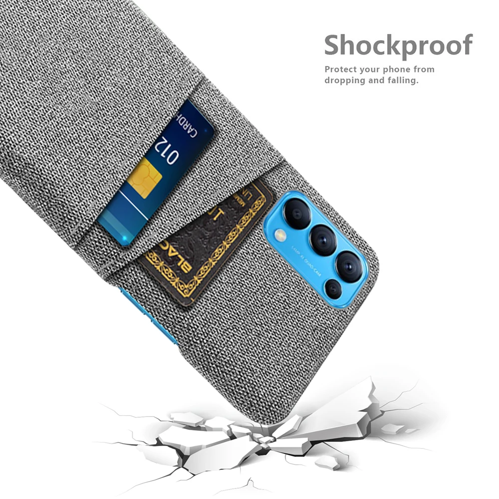 

For OPPO Find X3 Lite Find X3 Neo X3 Pro Fundas Coque Case For OPPO Find X3 Lite Case X3 Neo Luxury Fabric Dual Card Phone Cover