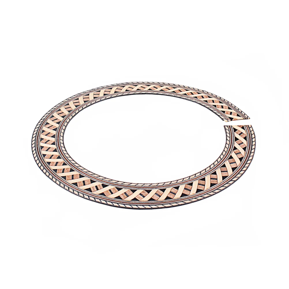 Деревянная розетка для гитары изогнутые полоски инкрустация звуковым