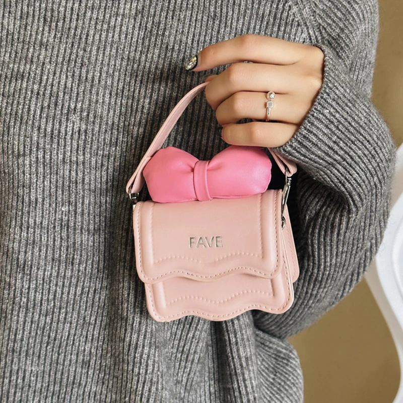 Очаровательный Детский Кошелек Для Монет С Цепочкой И Бантом Девочек Милая Сумка