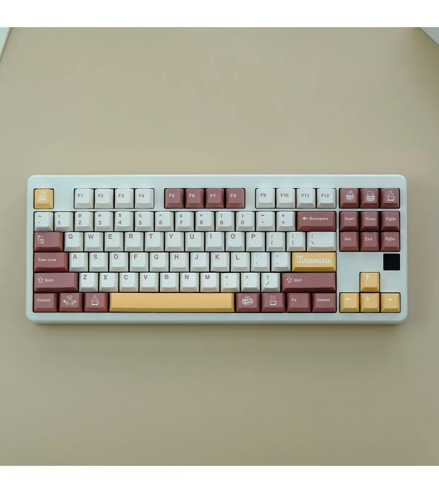 Фото Кейкапы Tiramisu PBT, оригинальные, с высококачественной сублимацией, для кастомизированных механических клавиатур, Rain 75 Wooting №2