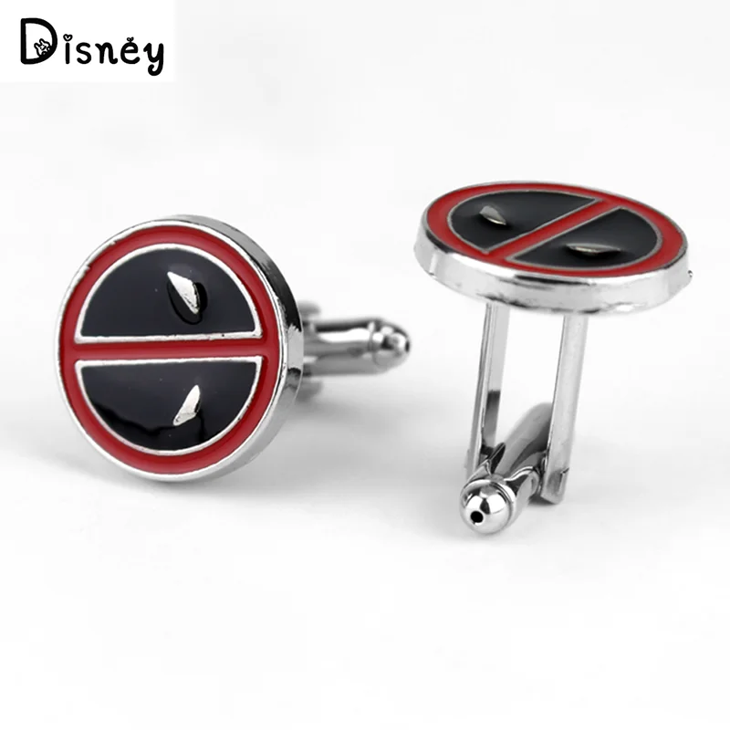 

Marvel Deadpool Alloy Cufflink Men Shirt Cuffs Fashion Accessory Superhero Deadpool Cufflinks Creative Jewelry Quality Gifts