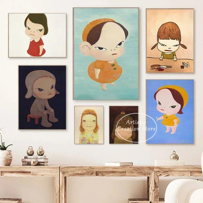 Художественный постер Yoshitomo Nara настенная Картина на холсте принты настенные
