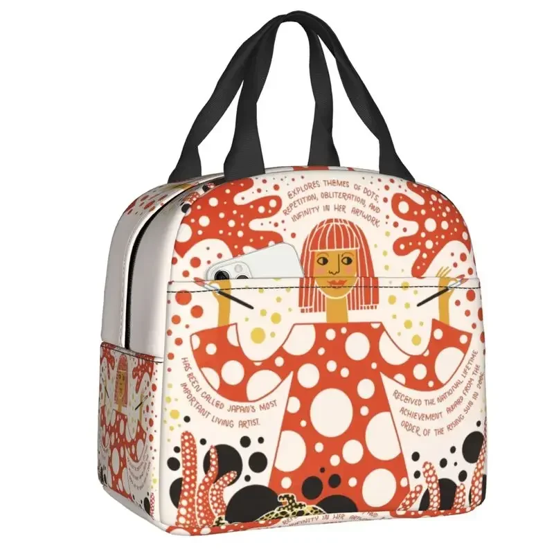 Крутая изолированная сумка-тоут для ланча Yayoi Kusama в горошек теплая Термосумка