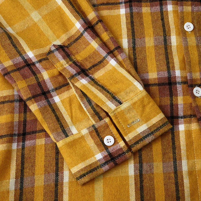 Parklees 2023 New Yellow Checked Hooded Shirt Men Fashion Casual Cotton Button Down Shirts Long Sleeve Plaid Tops Sweatshirts