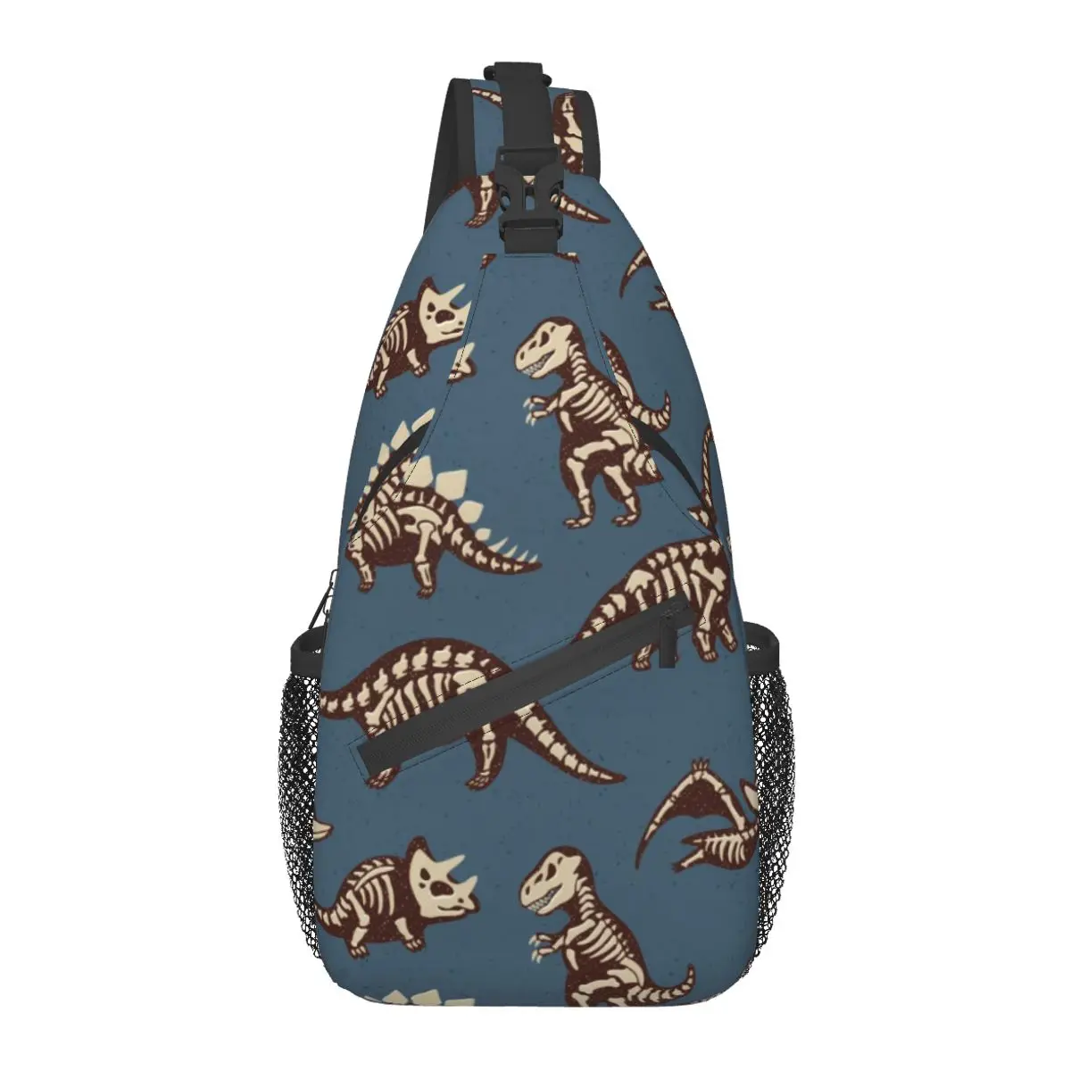 2022 Chest Bag Men's Casual Messenger Bag Fashion Women Chest Bag Cartoon Fossil Dinosaurs Handbag Travel Phone Bag