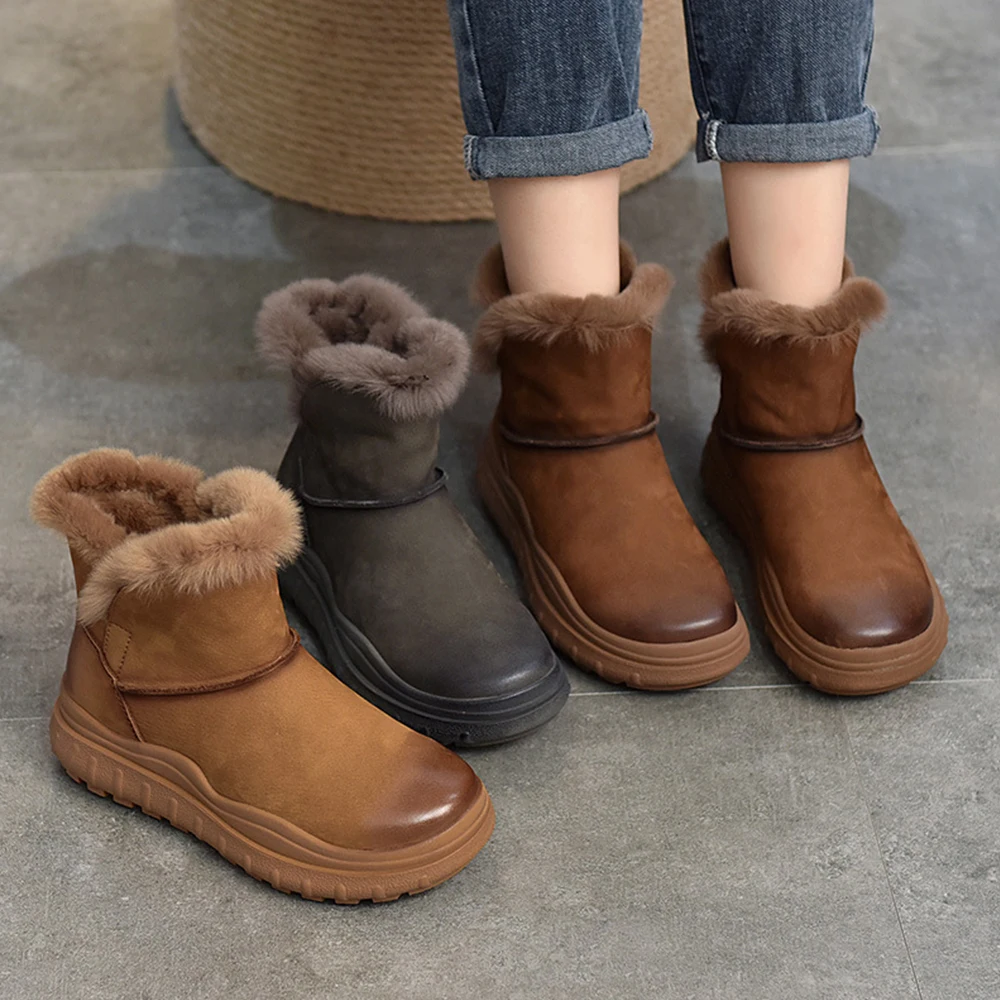 2022 Waterproof Platform Snow Boots For Women  Winter Warm Plush Ankle Non-slip Cotton Padded Shoes Female Space Boots