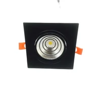 1pcs recessed 9292mm black square led downlight cob 12w color spot light decoration ceiling lamp ac85 265v ceiling light