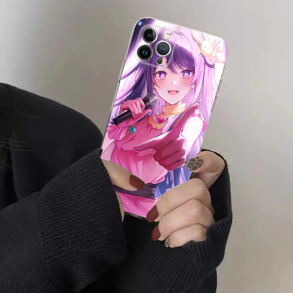 Oshi No Ko Anime Phone Case For iPhone 13 14 Pro Max XS XR 12 11 Pro 13 Mini 6 7 8 Plus Clear Back Cover Capa