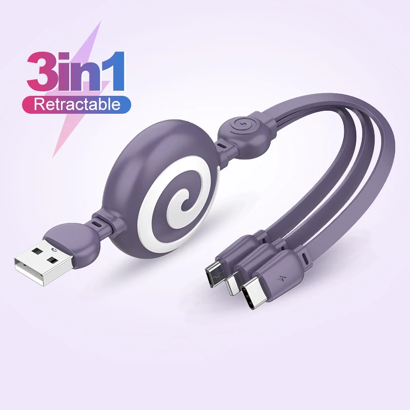

3 в 1 USB-кабель для быстрой зарядки, 100 см, 3 А