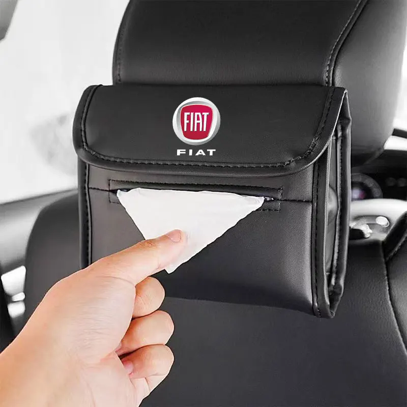 

Car Leather Tissue Bag Car Backseat Tissue Case Storage For Fiat Punto 500 Panda Abarth Tipo Palio DUCATO junto Car