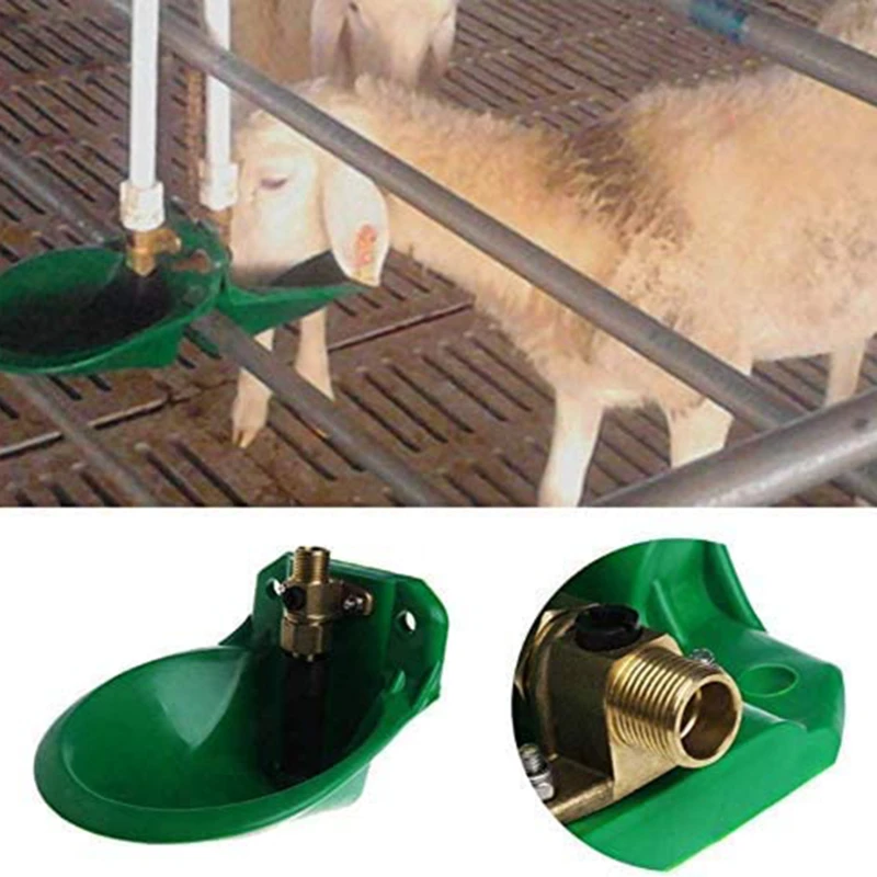 

Sheep Automatic Drinking Bowl Pony Calf Pig Feeder Animal Feeder Engineering Plastics Green Premium Drinking Water 1 Pc