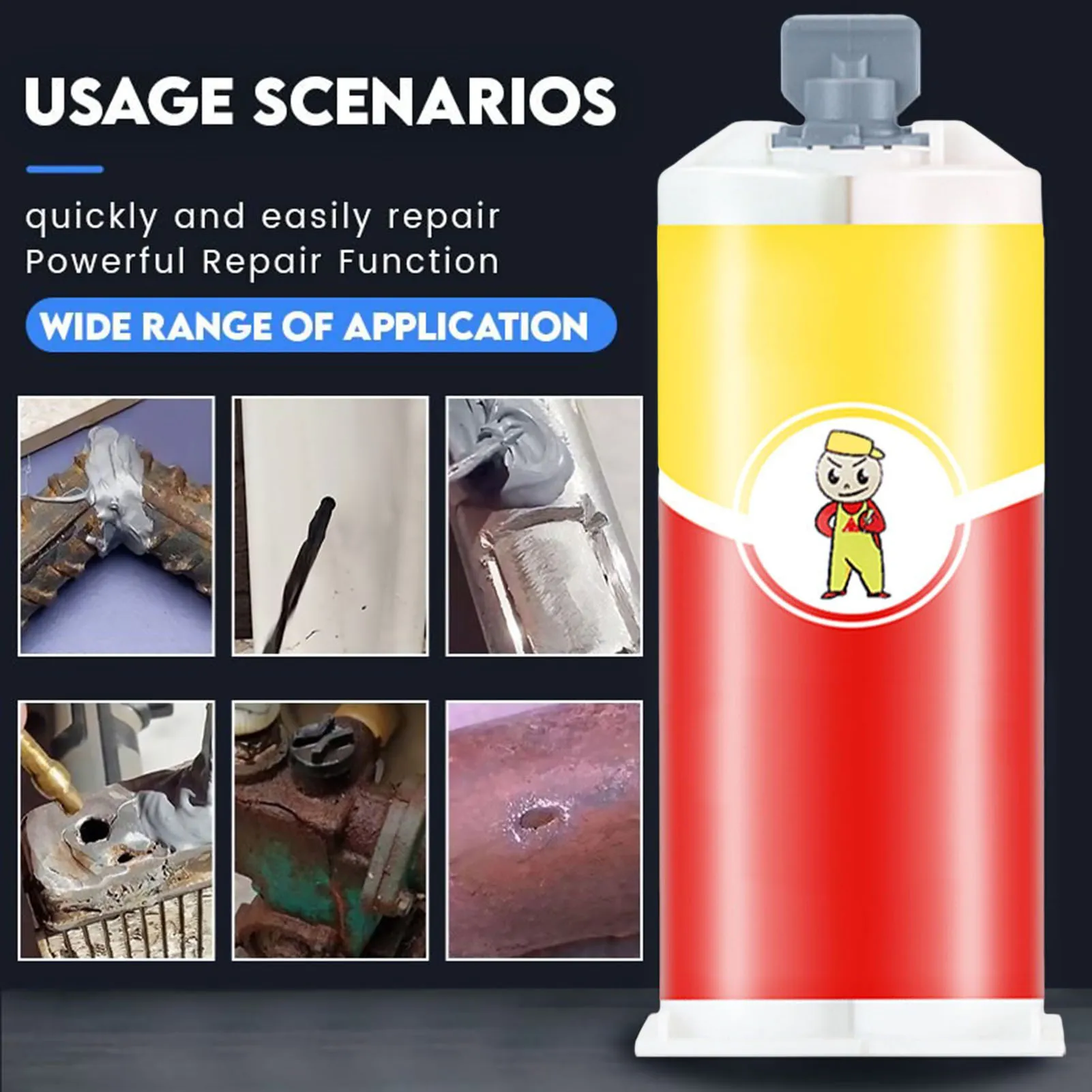 

All-purpose Repair Glue Casting Metal Repair Agent Fuel Tank Repair Glue Industrial Heat Resist Cold Weld Metal Repair Paste